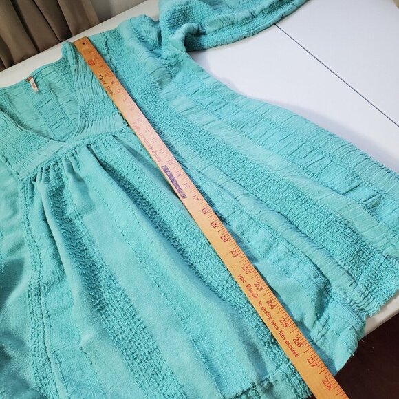 Free People Women Gauze Top Size Small Boho V-Neck Flowy Tunic Casual Beach - Picture 11 of 13